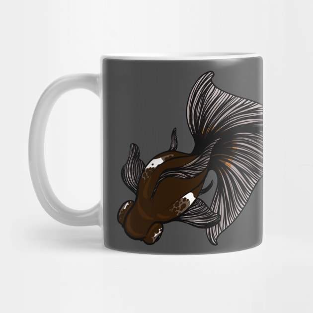 Brown Fantail Goldfish by Inklings of Grace